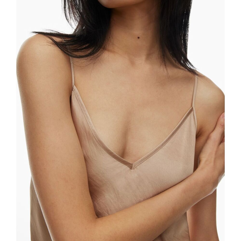Wilfred Satin V-Neck Cami Light Tan Size XS